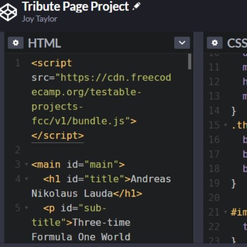 Screenshot of snippet of code